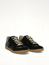 Replica Leather Sneaker in Black Front View | MAISON MARGIELA