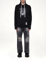 Dog Printed Hoodie in Black