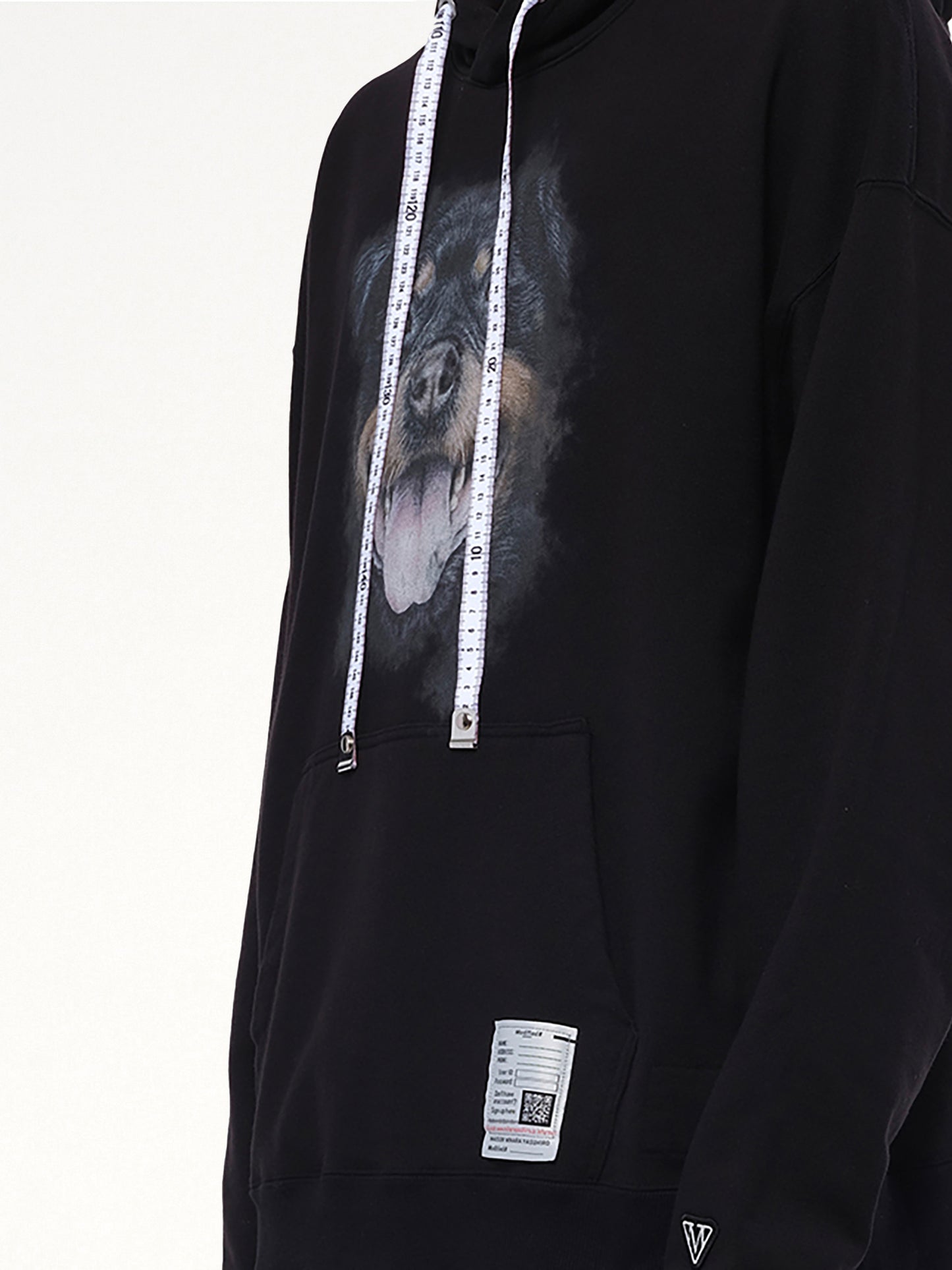 Dog Printed Hoodie in Black