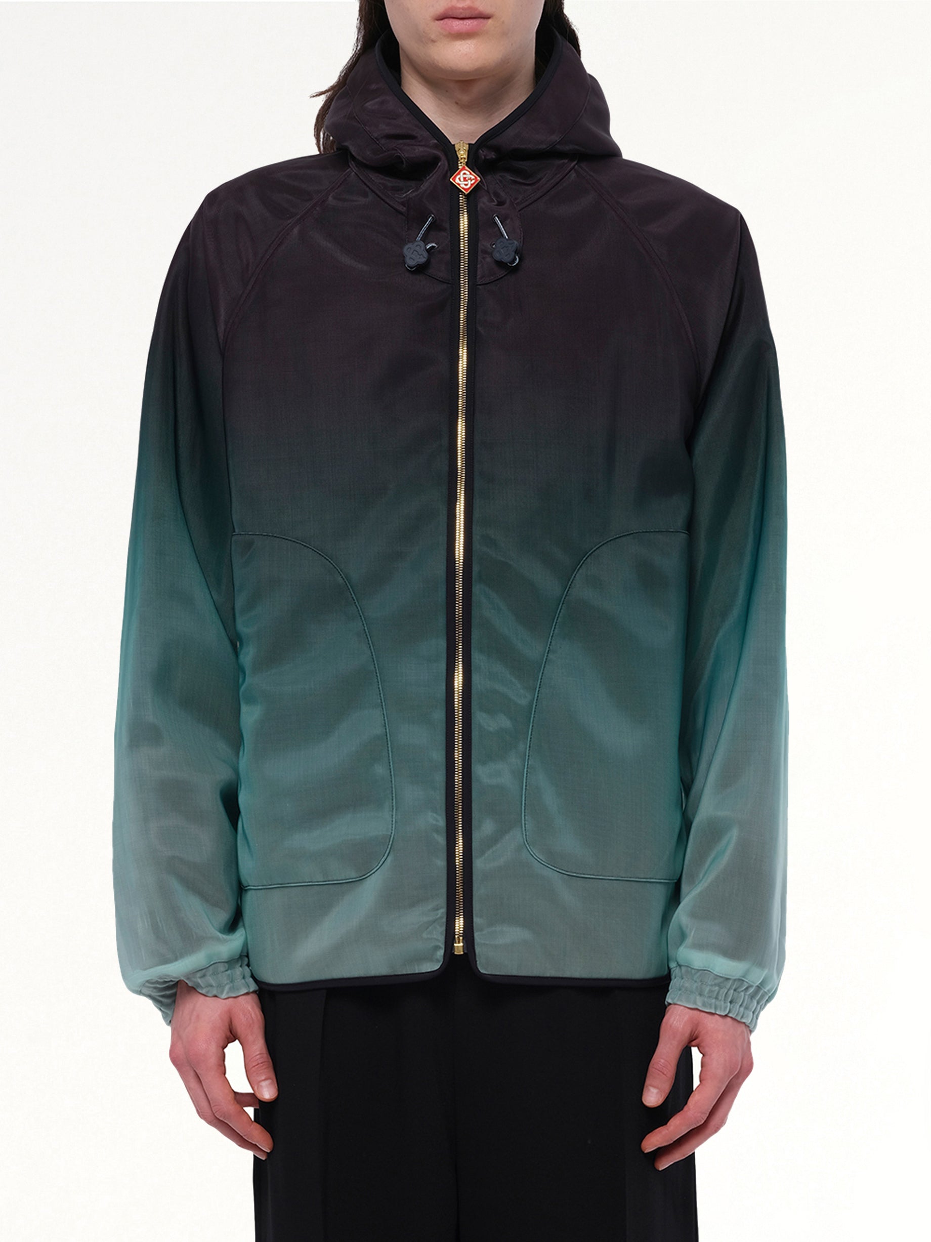Nylon Gradient Windbreaker in Green