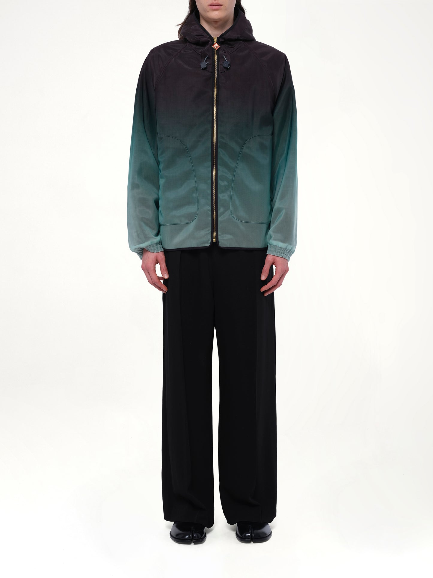 Nylon Gradient Windbreaker in Green