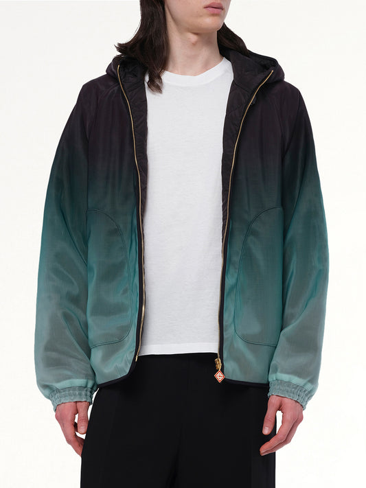 Nylon Gradient Windbreaker in Green