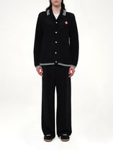 Embroidered Crochet Shirt in Black