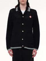 Embroidered Crochet Shirt in Black