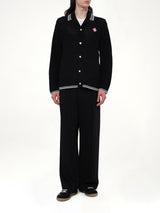 Embroidered Crochet Shirt in Black