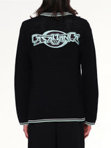 Embroidered Crochet Shirt in Black