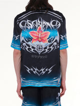 Silk Satin Blades Shirt in Multicolour