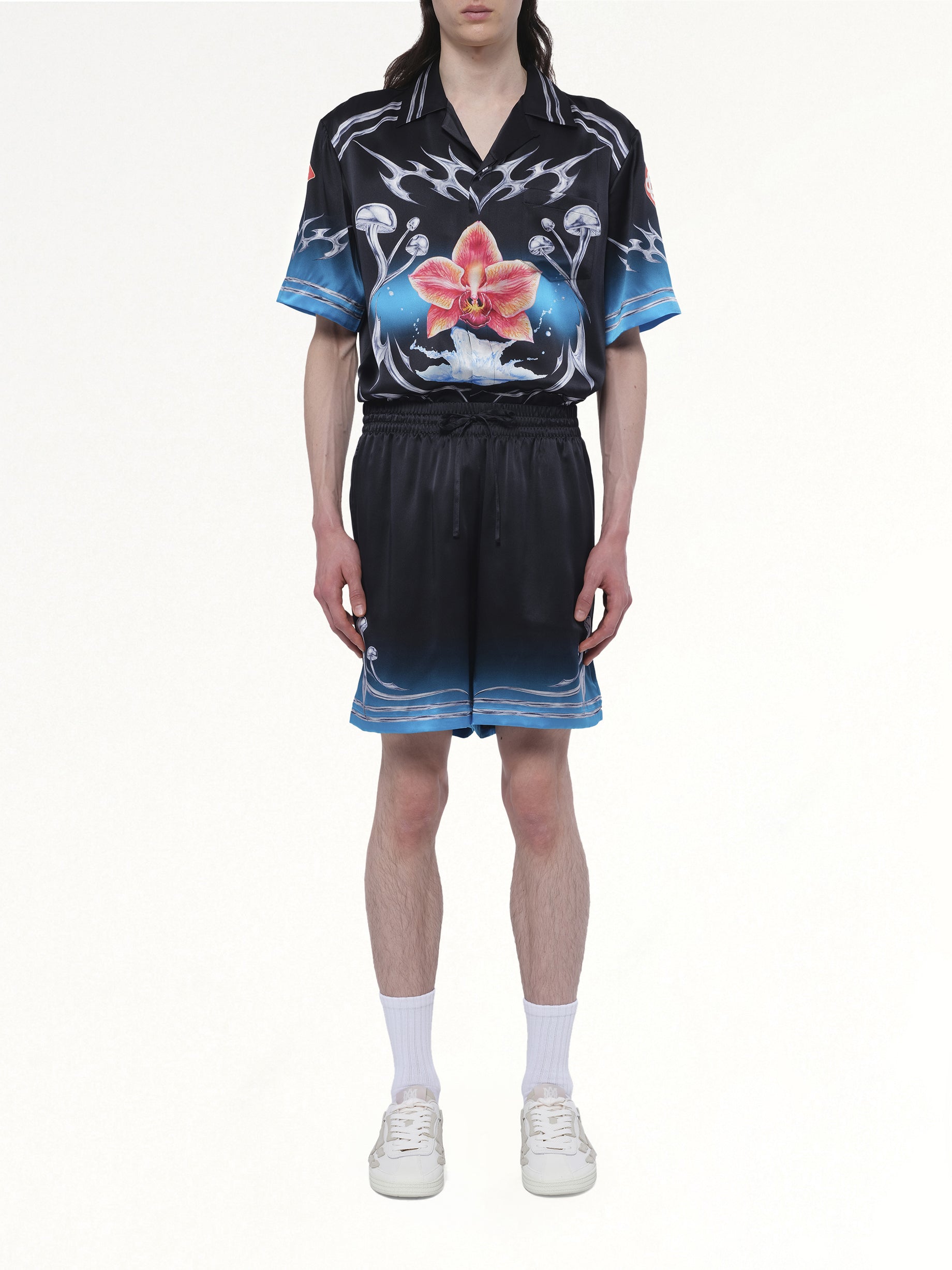 Silk Satin Blades Shorts in Multicolour