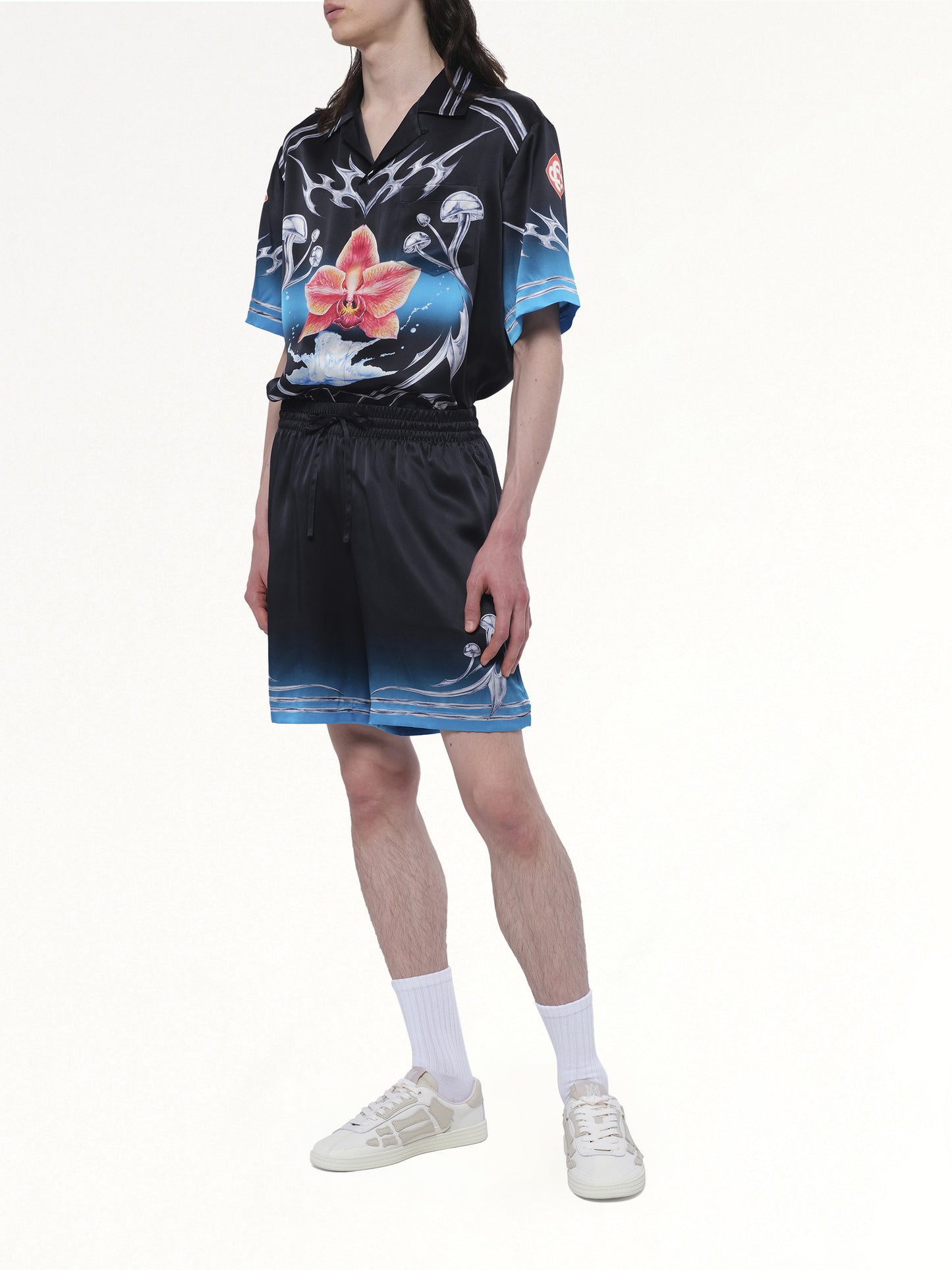 Silk Satin Blades Shorts in Multicolour