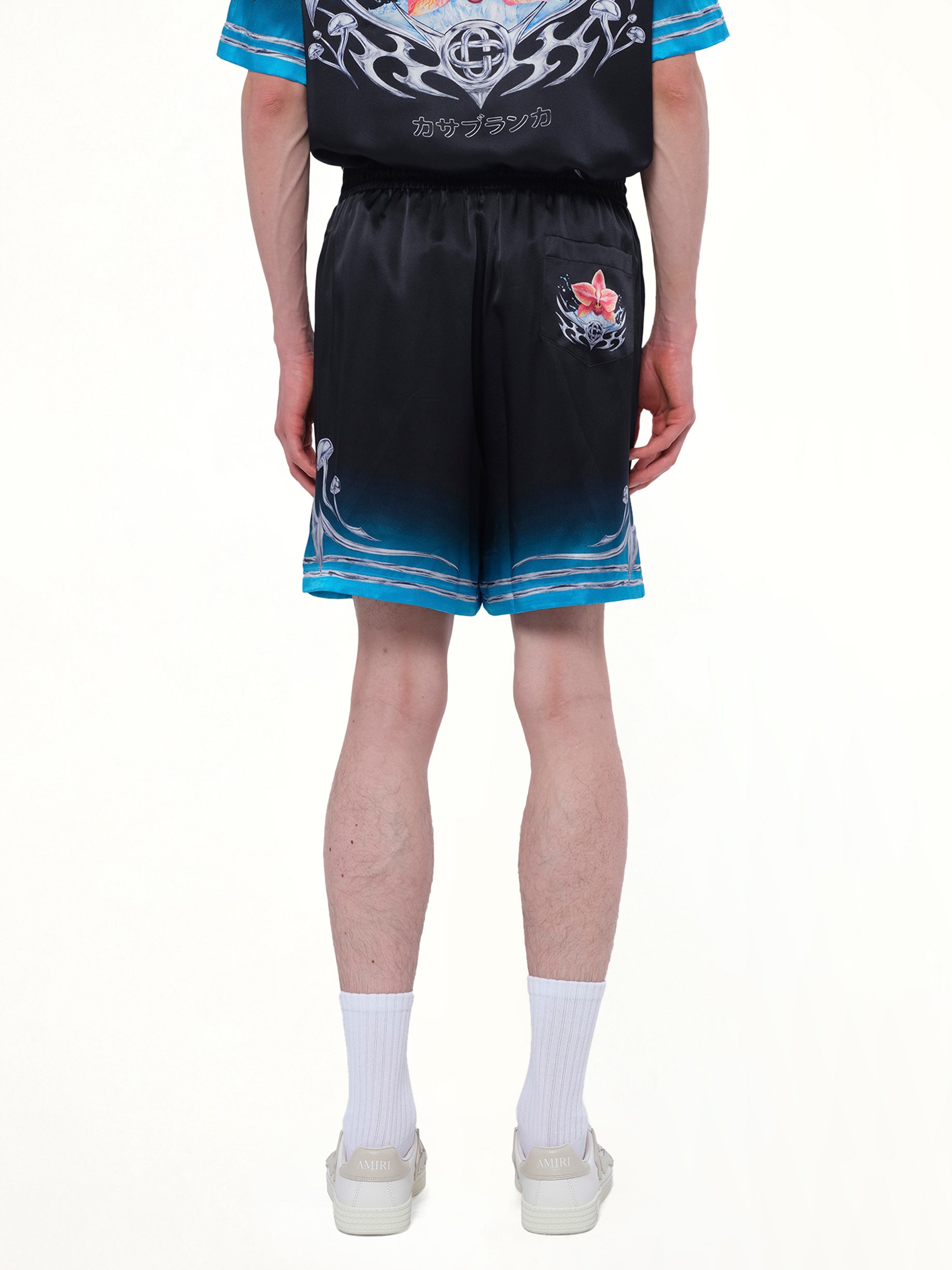 Silk Satin Blades Shorts in Multicolour