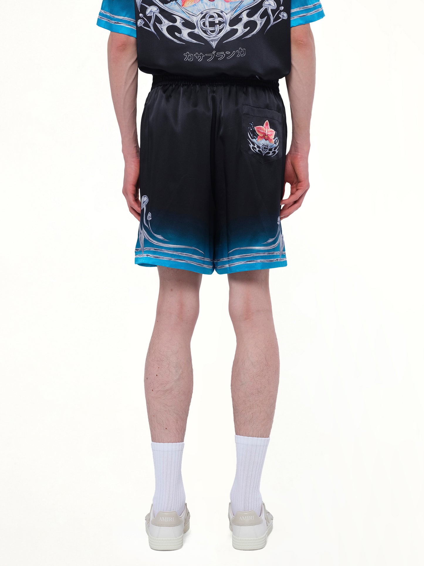 Silk Satin Blades Shorts in Multicolour