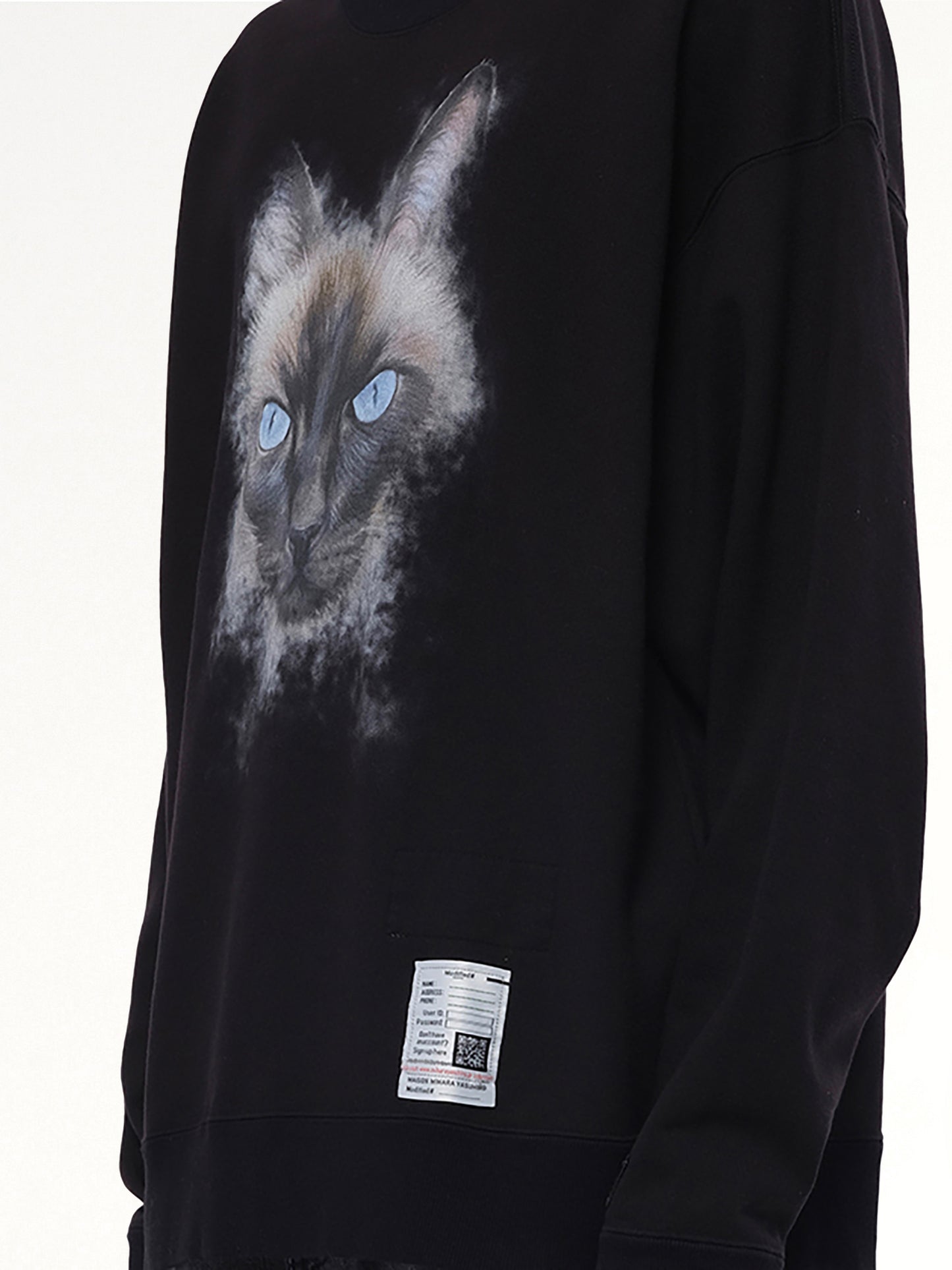 Cat Printed Pullover in Black
