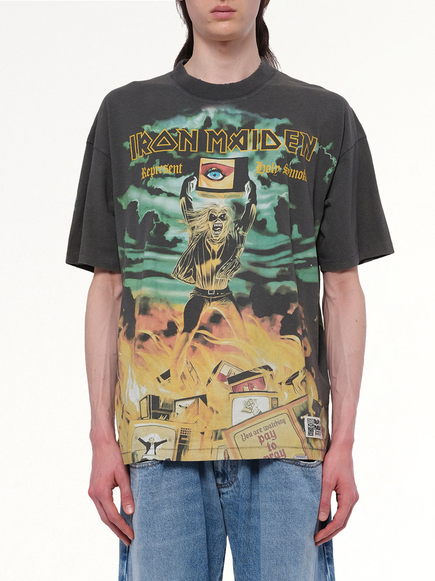 Iron Maiden Holy Smoke T-Shirt in Ash