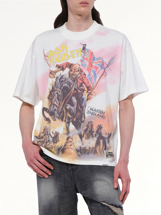 Iron Maiden Steed T-Shirt in Flat White