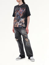 Iron Maiden Steed T-Shirt in Stained Black