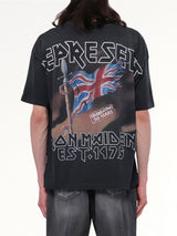 Iron Maiden Steed T-Shirt in Stained Black