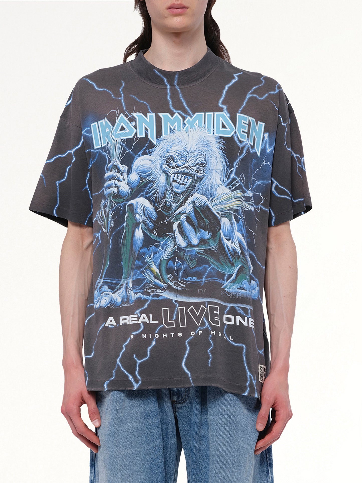 Iron Maiden a Real Live One T-Shirt in Sunfade Grey