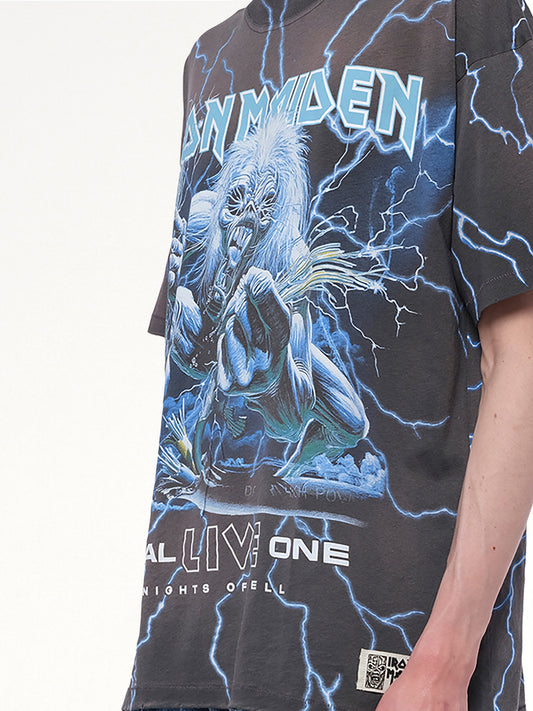 Iron Maiden a Real Live One T-Shirt in Sunfade Grey