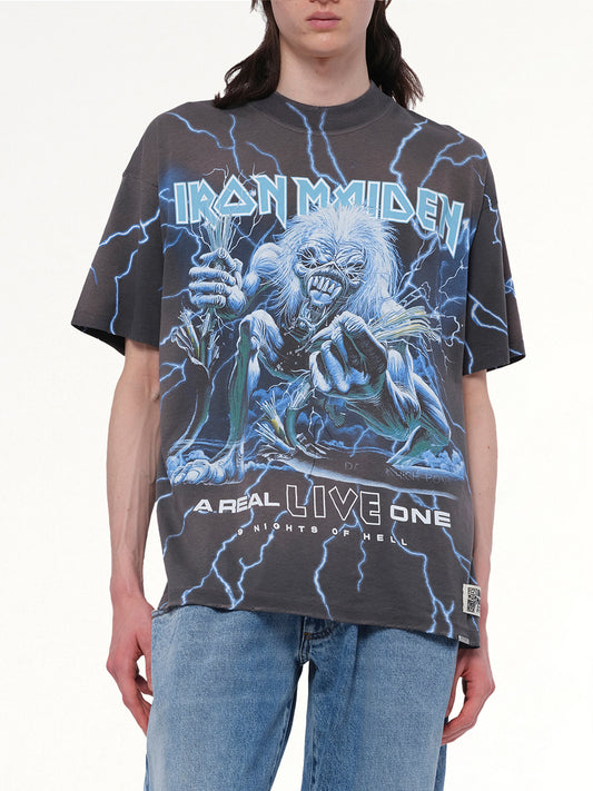Iron Maiden a Real Live One T-Shirt in Sunfade Grey
