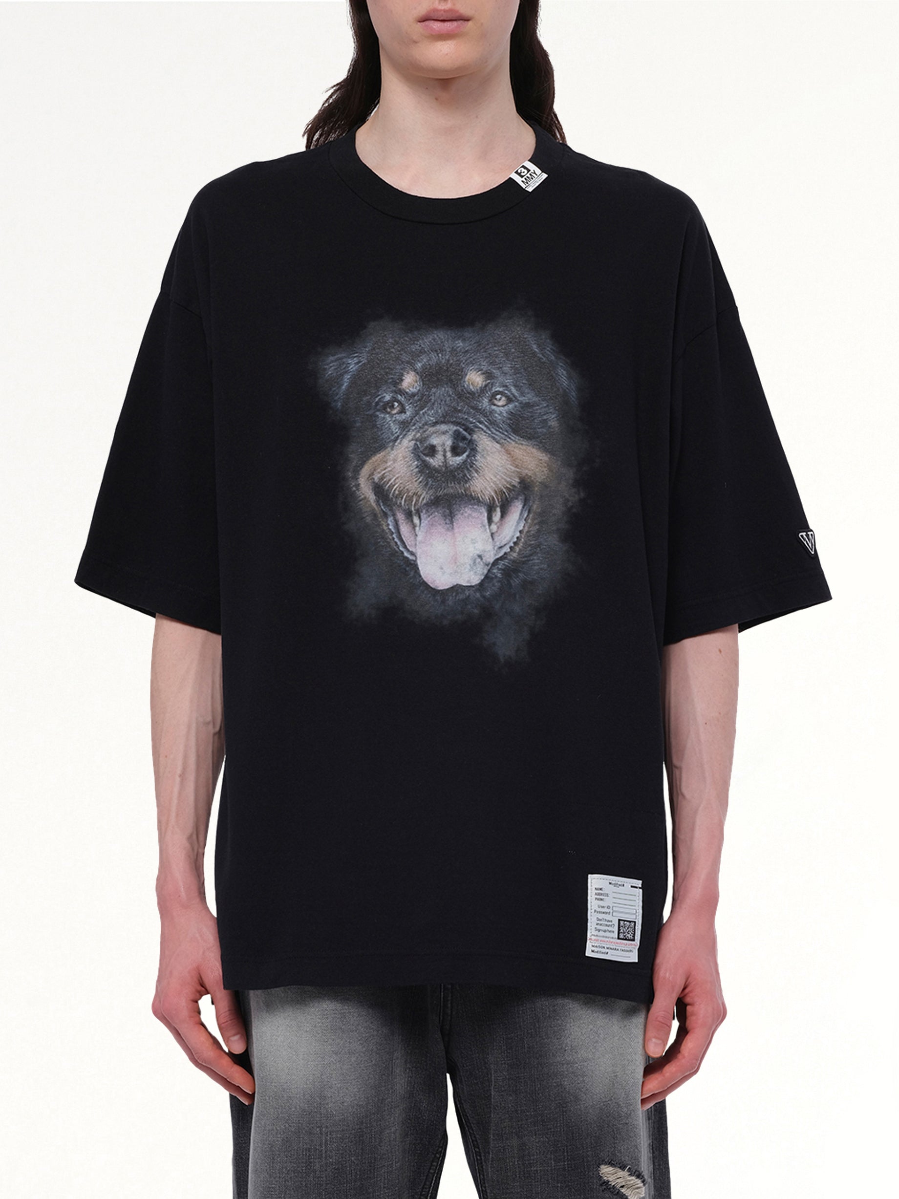 Dog Printed T-Shirt in Black