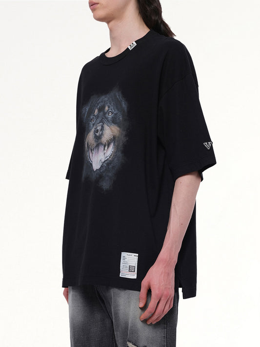 Dog Printed T-Shirt in Black