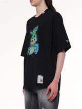 블랙 레온 프린트 티셔츠