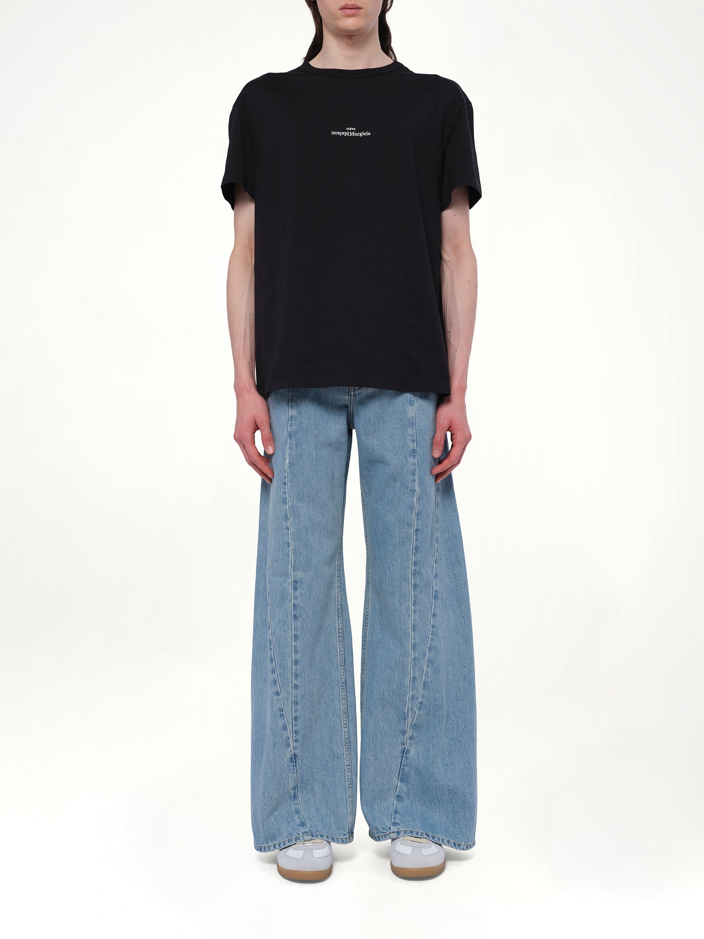 Cut Out Waistband Relaxed Fit Denim Jeans