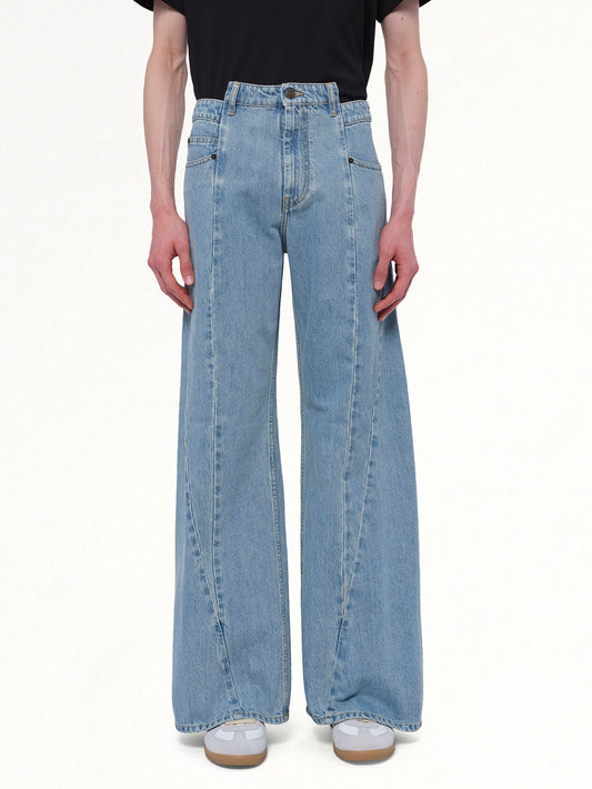 Cut Out Waistband Relaxed Fit Denim Jeans