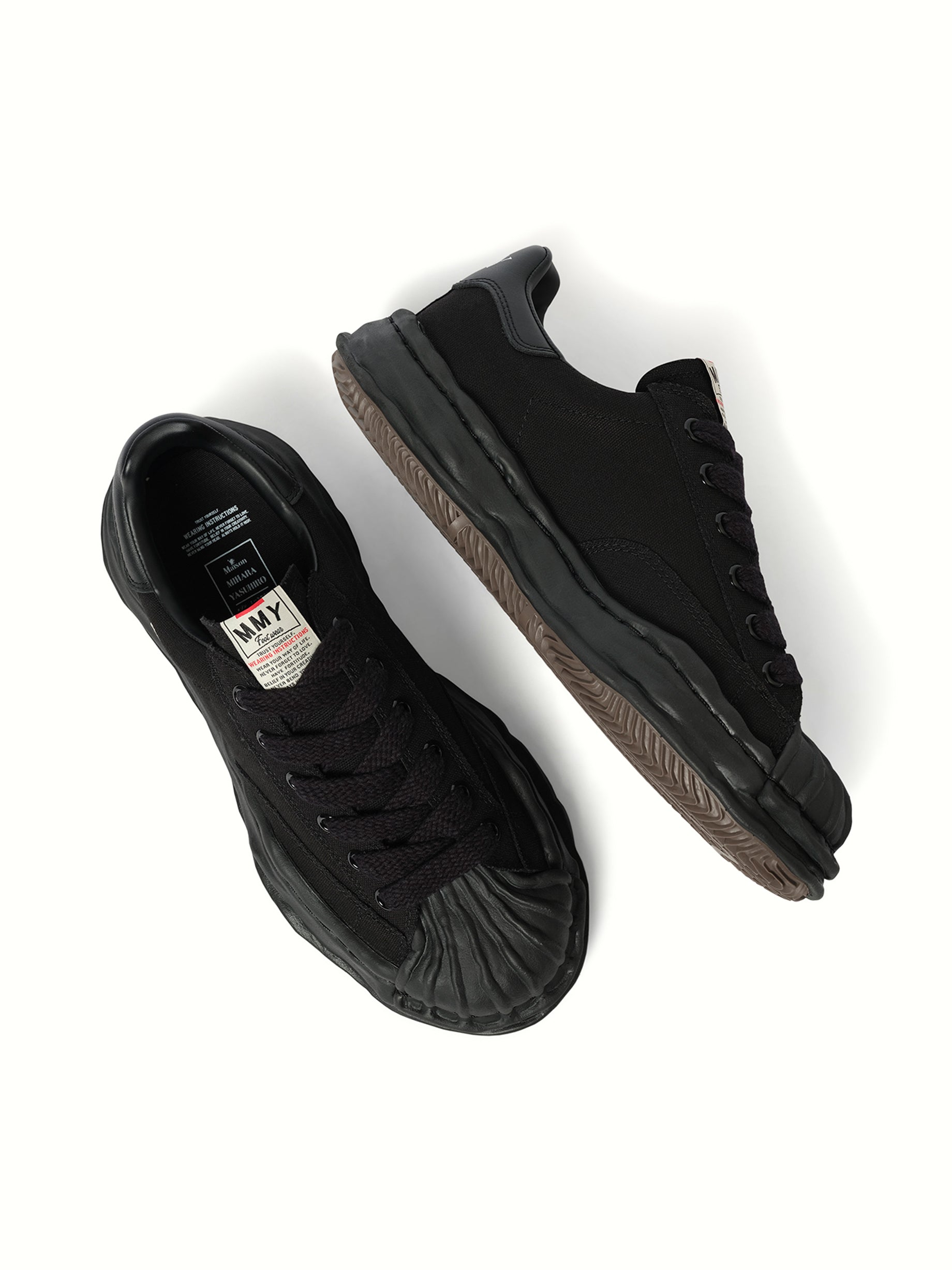 Blakey OG Sneaker in Black/Black Top View | MAISON MIHARA YASUHIRO