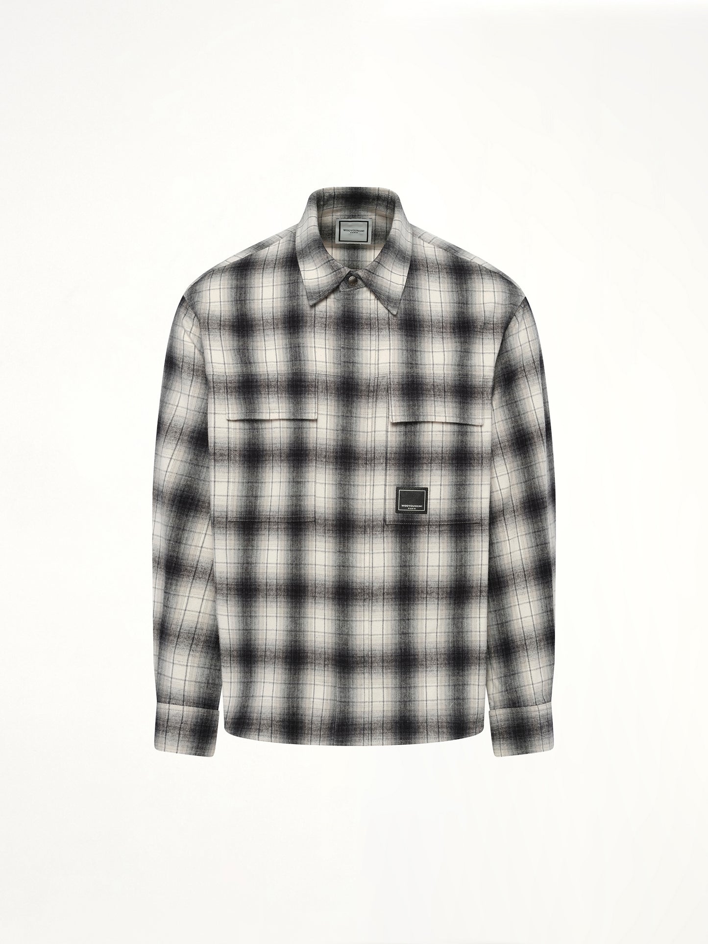Logo Patch Check Shirt in Black