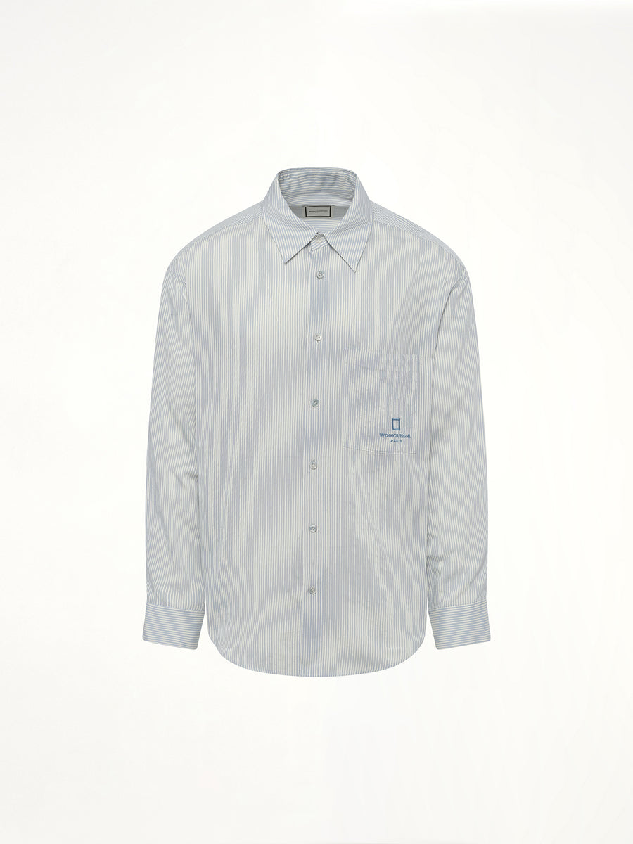 Stripe Button Up Shirt in Blue