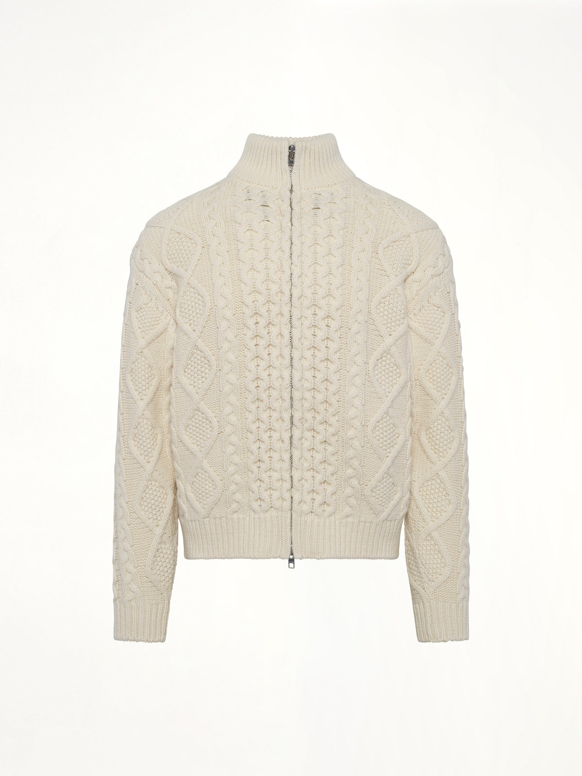 Cable Knit Zip Up in Cream