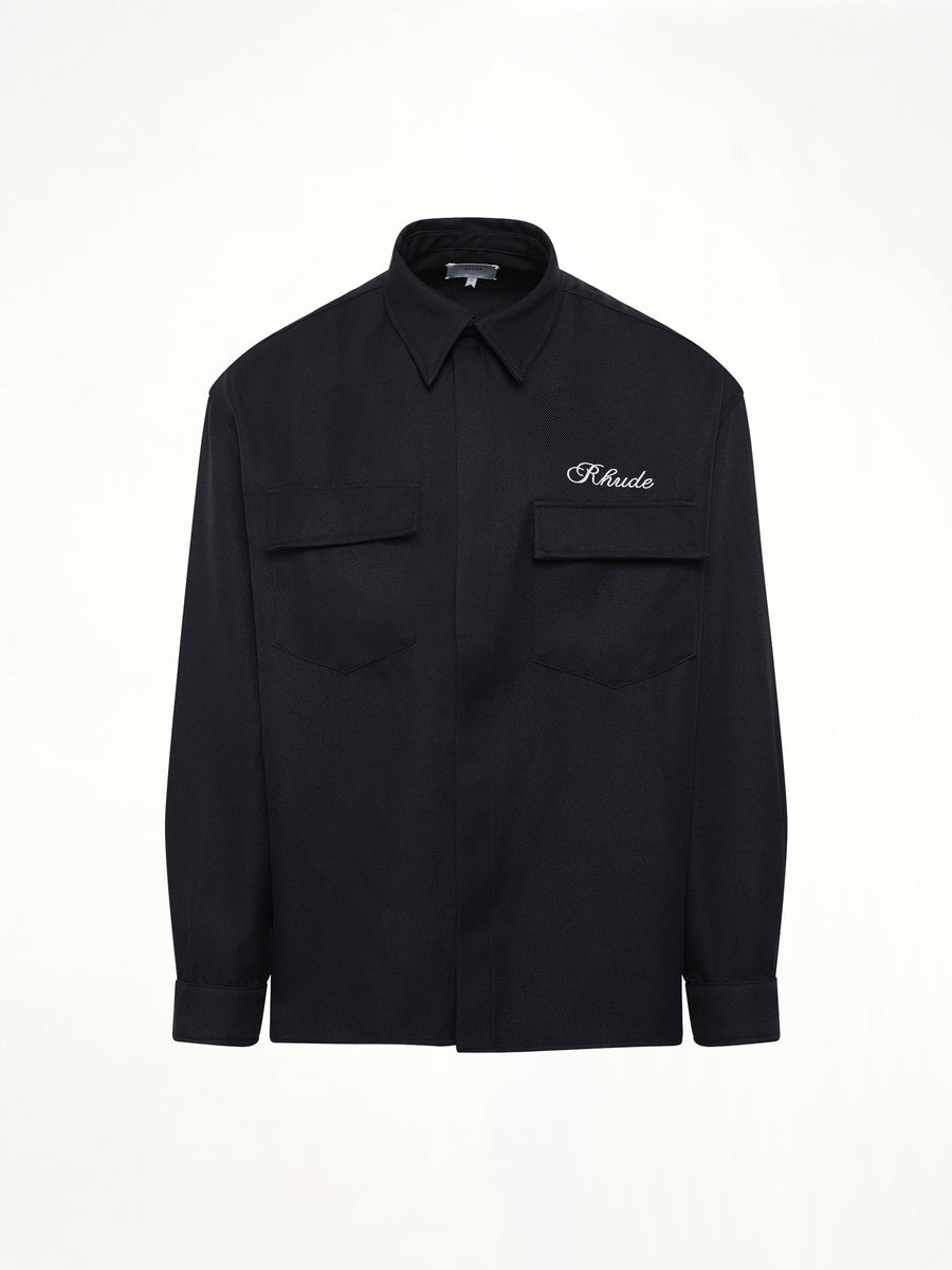 Boxy LS Work Shirt in Black