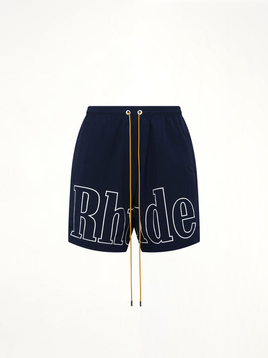 Rhude Logo Shorts in Navy