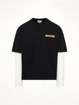 Rhude Steel Double-Layered T-Shirt in Black/White