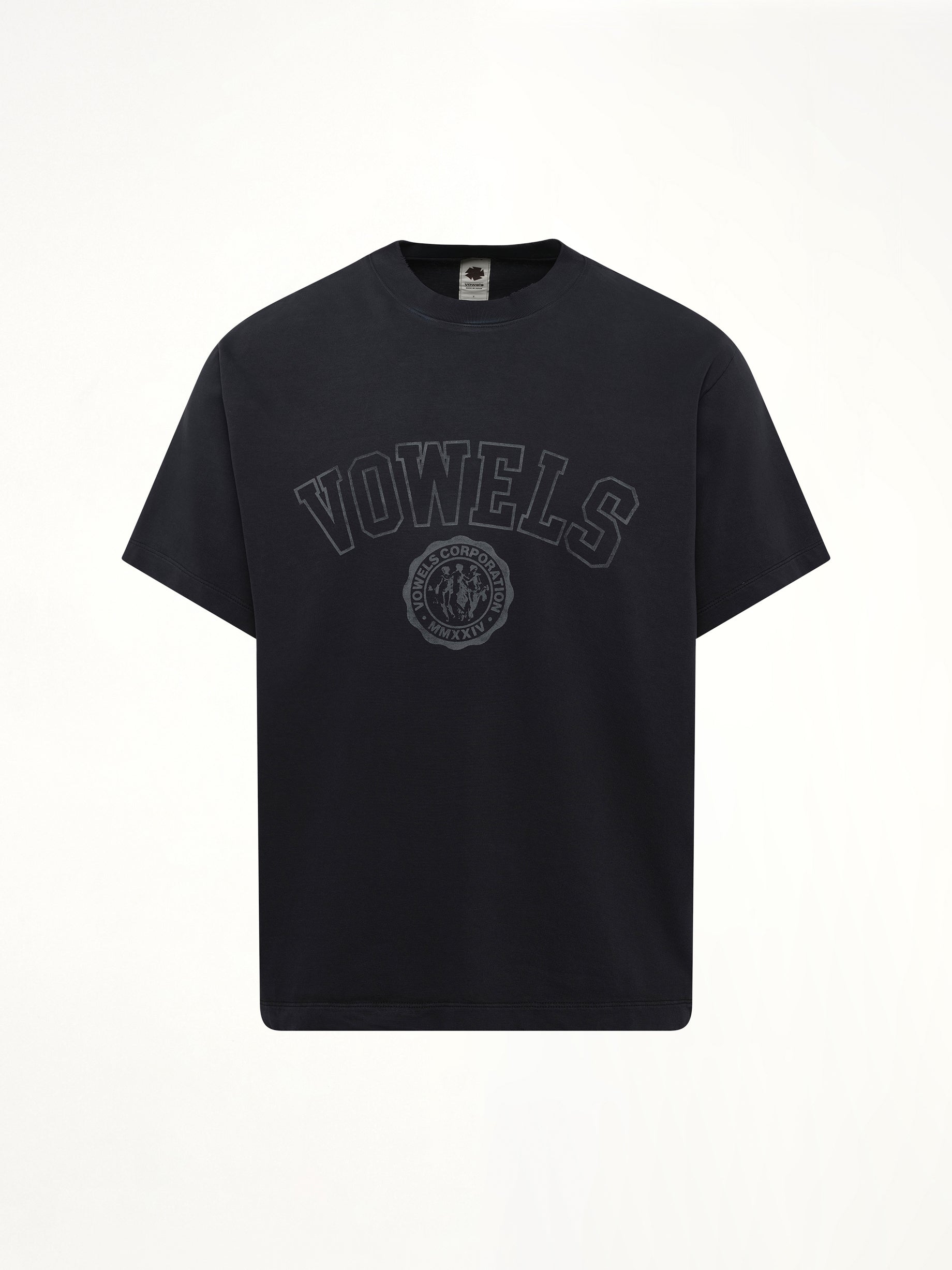 Faded Collegiate T-Shirt in Black