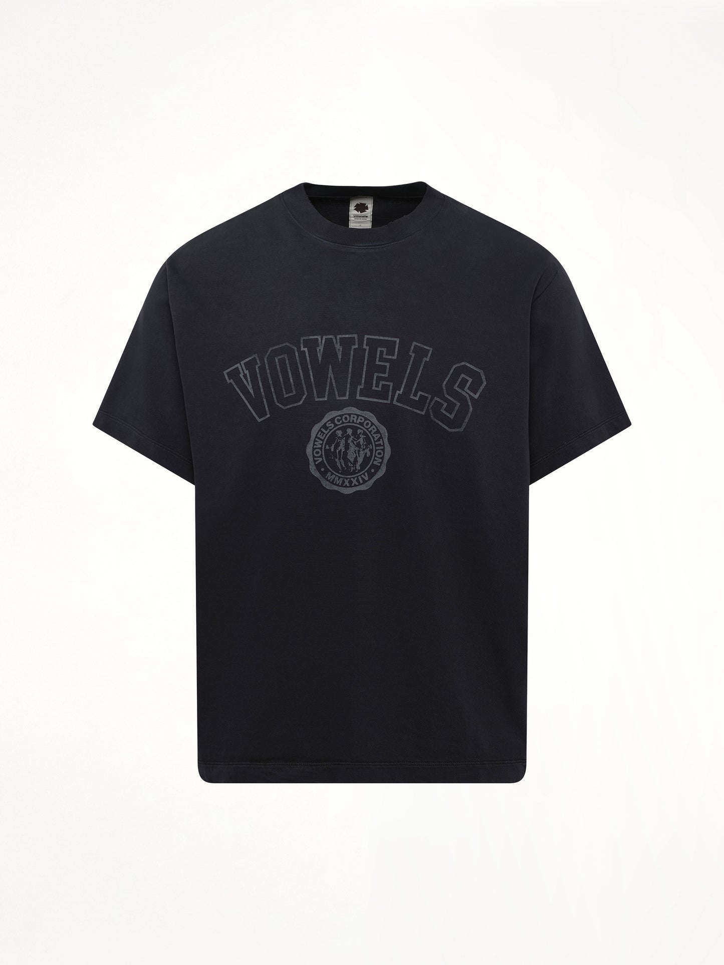 Faded Collegiate T-Shirt in Black