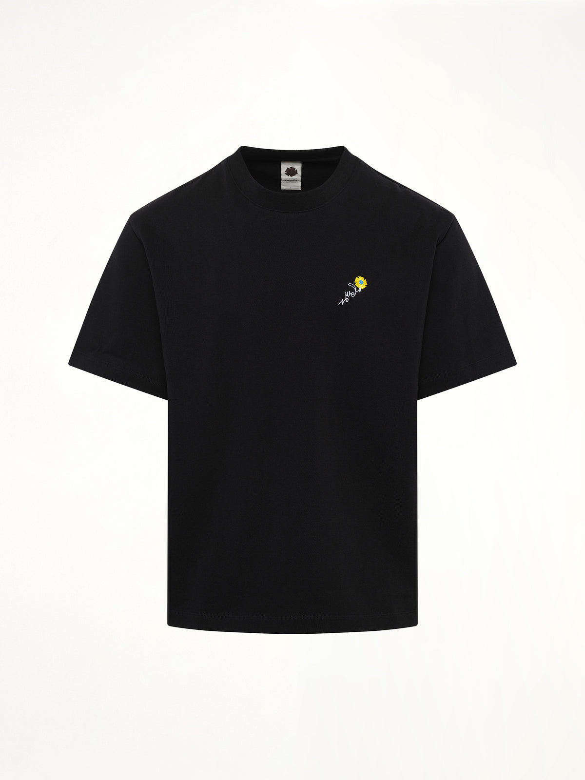 Floral Embroidered T-Shirt in Black