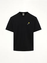 Floral Embroidered T-Shirt in Black
