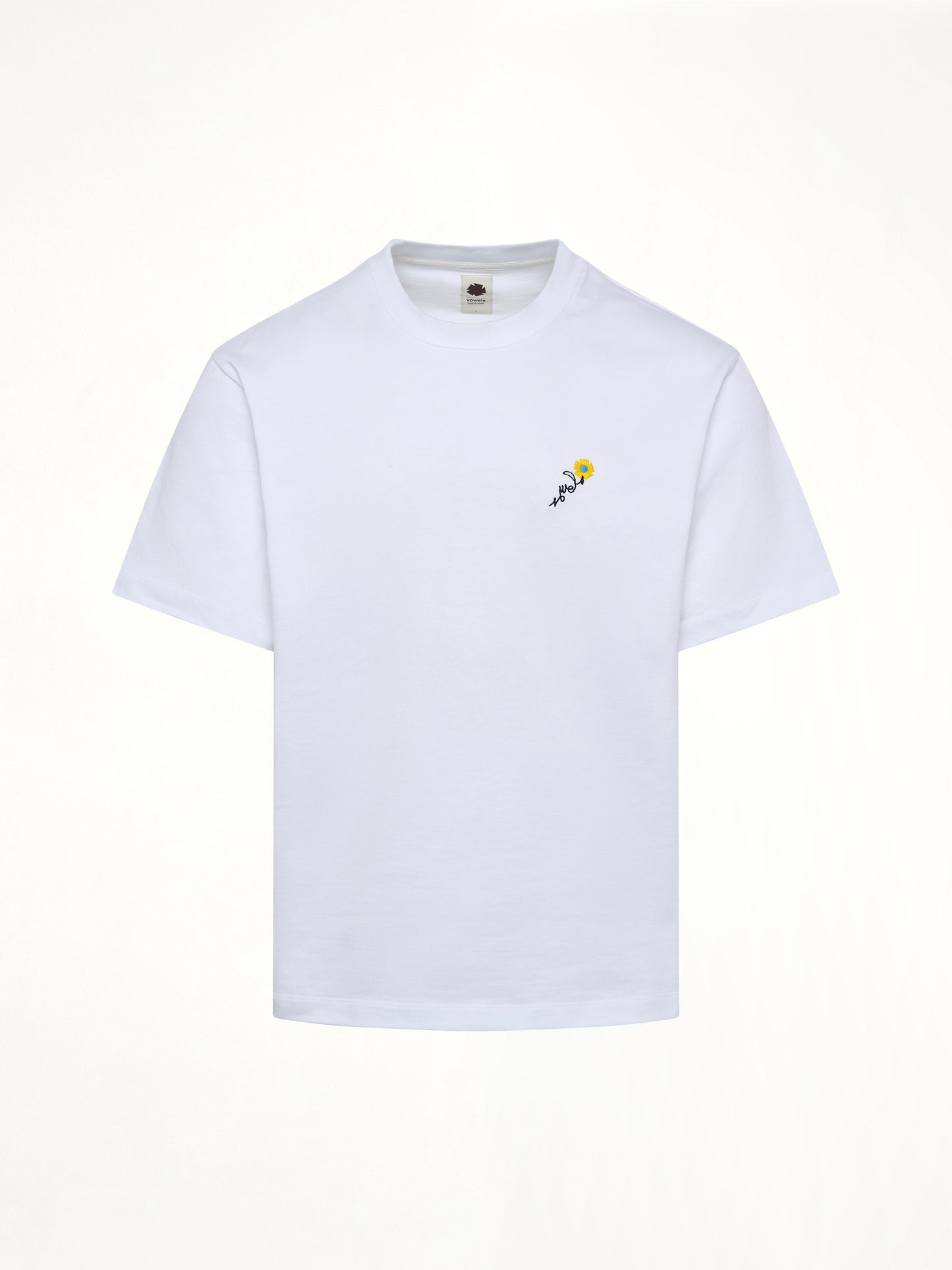 Floral Embroidered T-Shirt in White