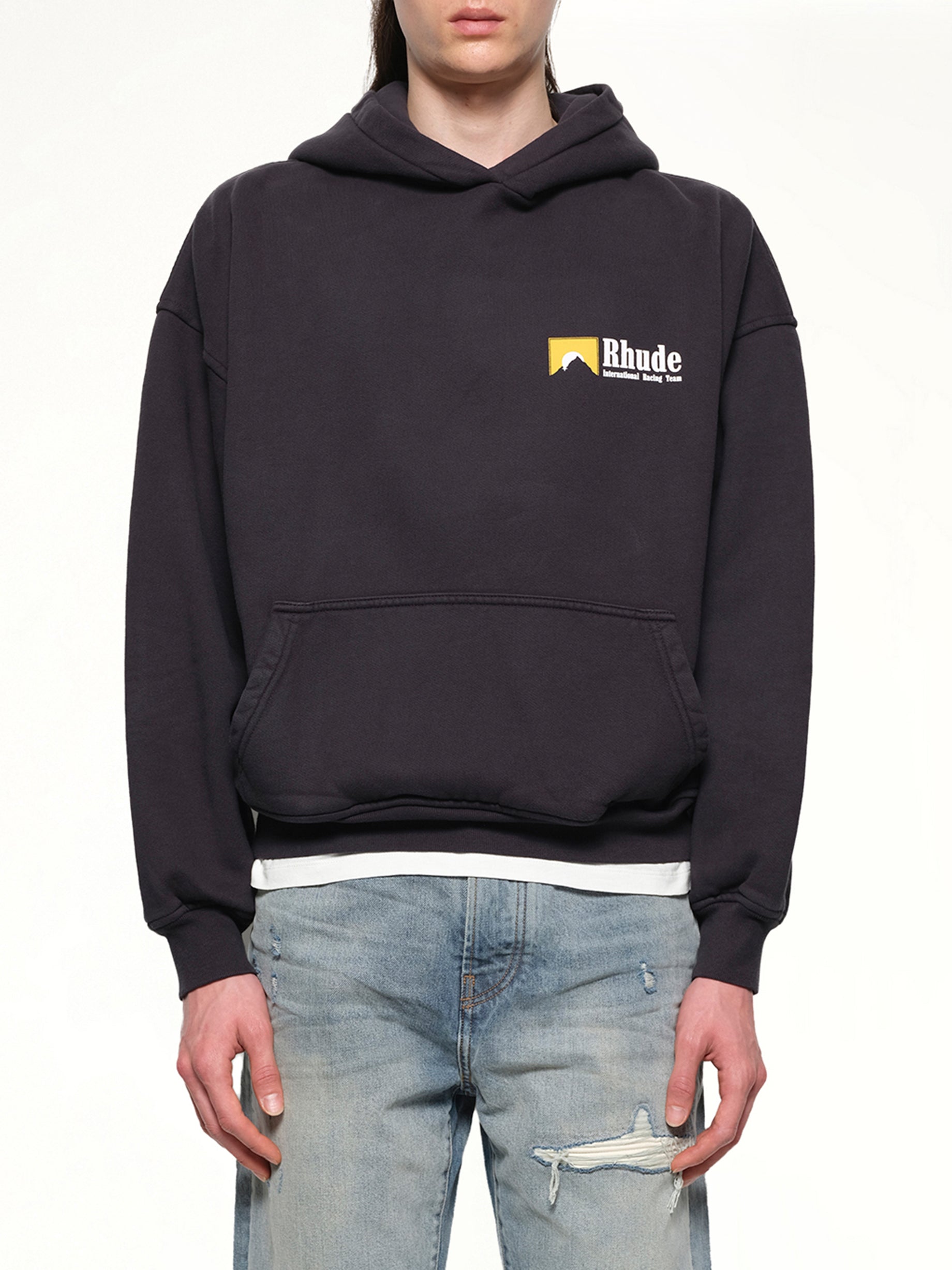 International Racing Logo Hoodie in Vintage Black