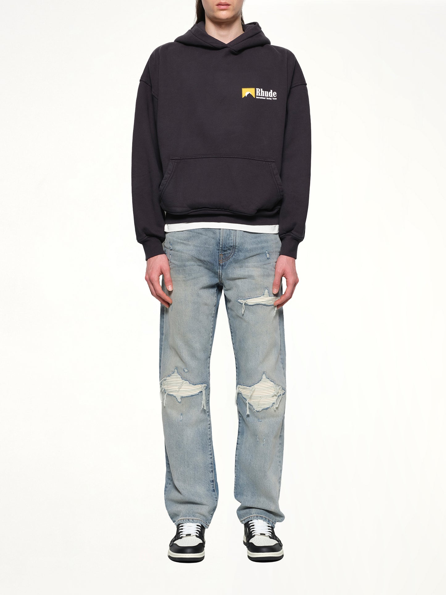 International Racing Logo Hoodie in Vintage Black