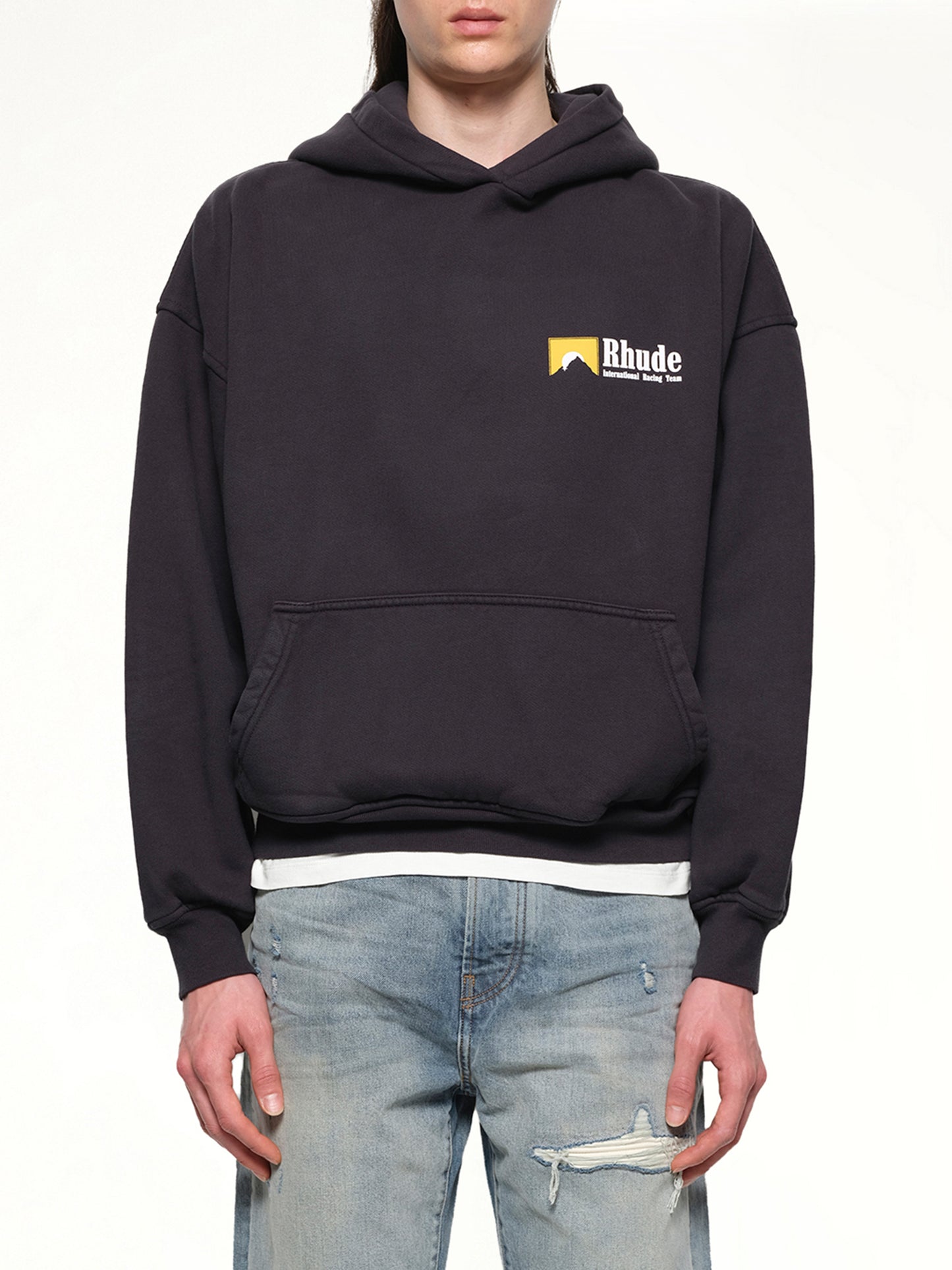 International Racing Logo Hoodie in Vintage Black