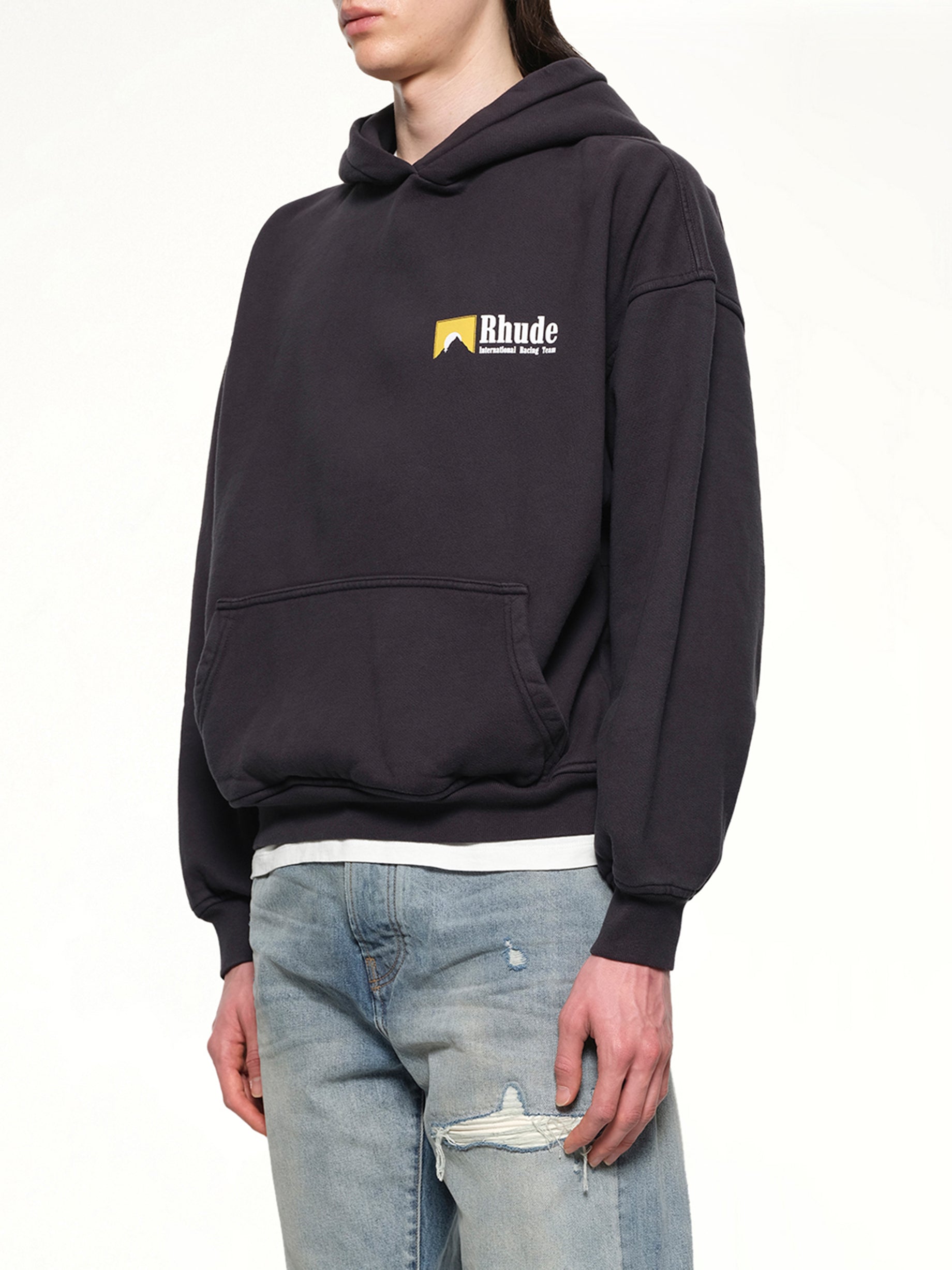 International Racing Logo Hoodie in Vintage Black