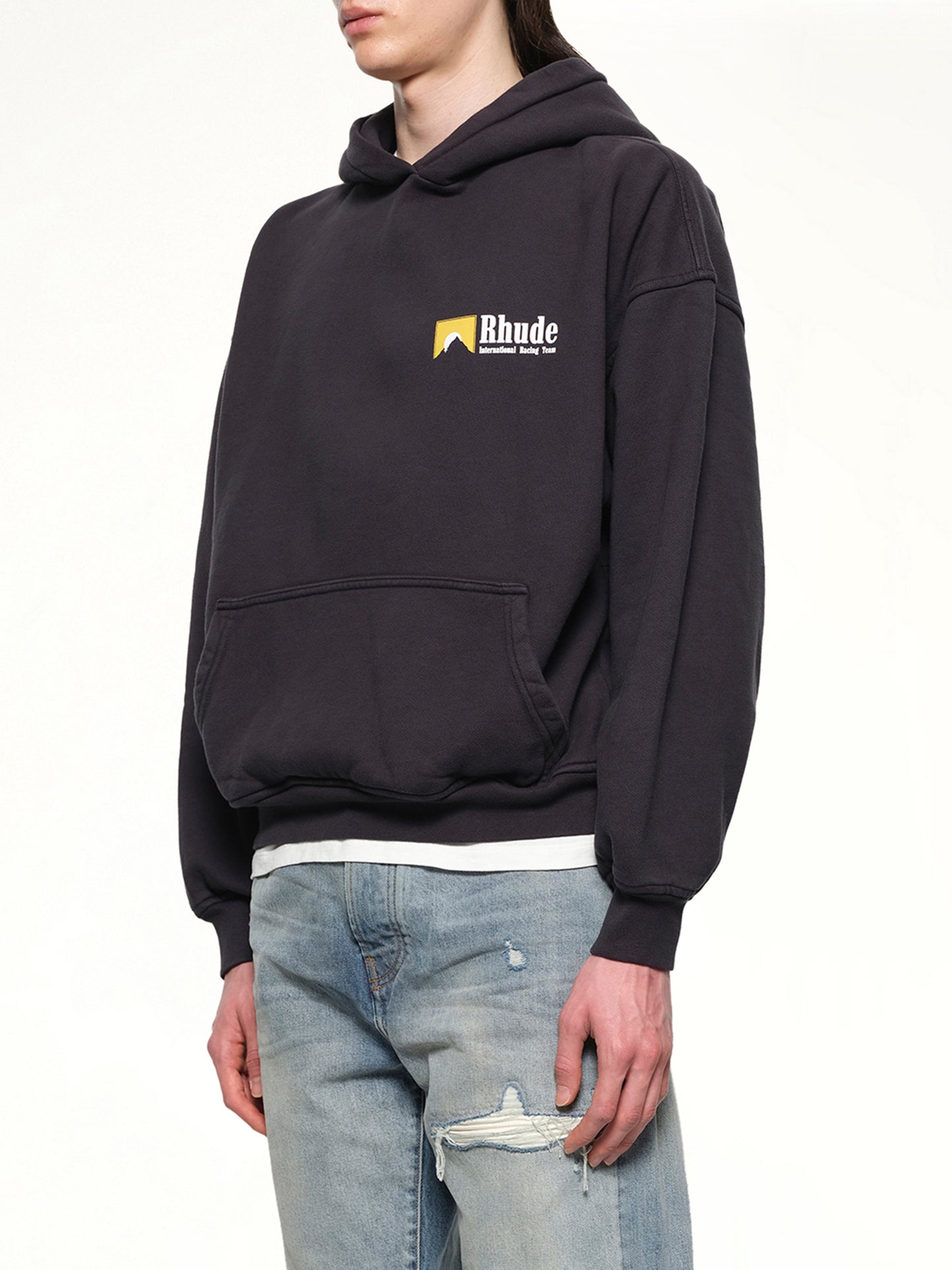 International Racing Logo Hoodie in Vintage Black