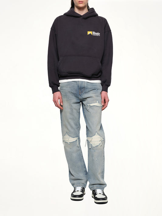 International Racing Logo Hoodie in Vintage Black