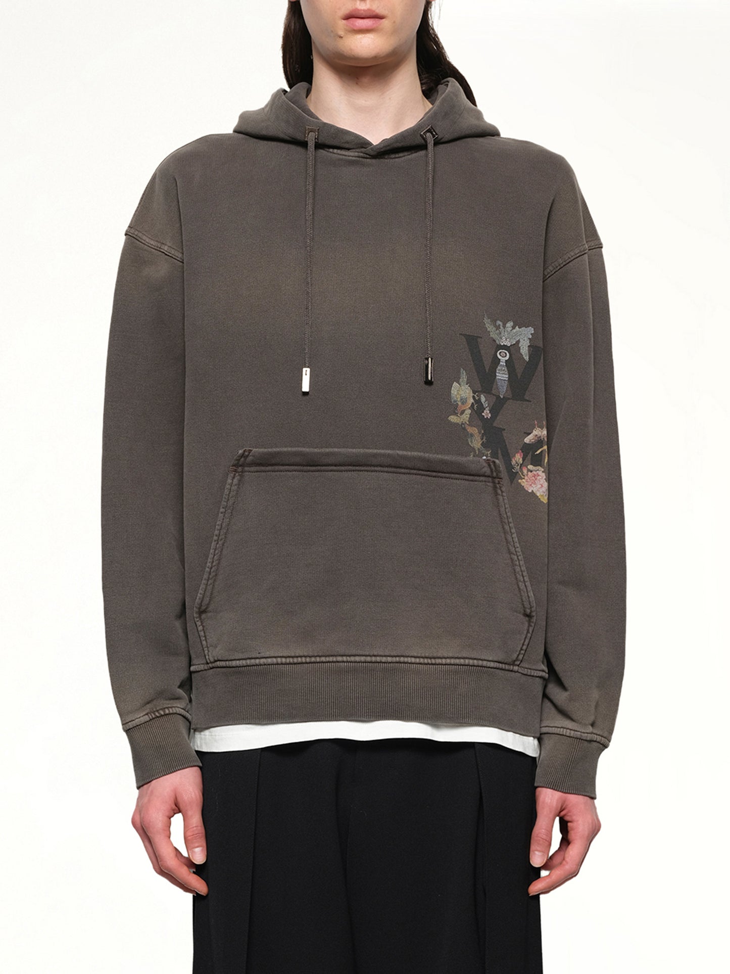Print Hoodie in Mud