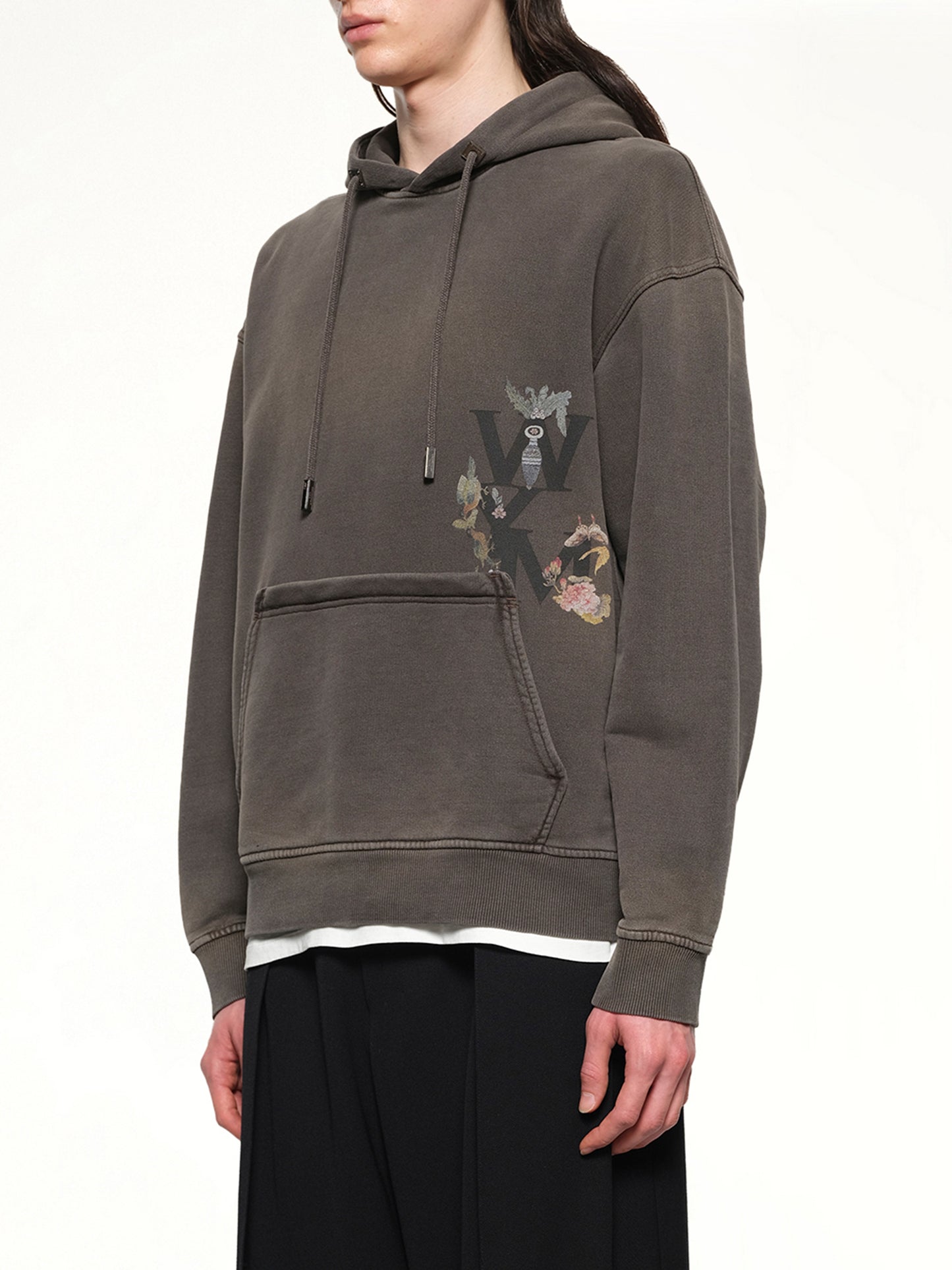 Print Hoodie in Mud
