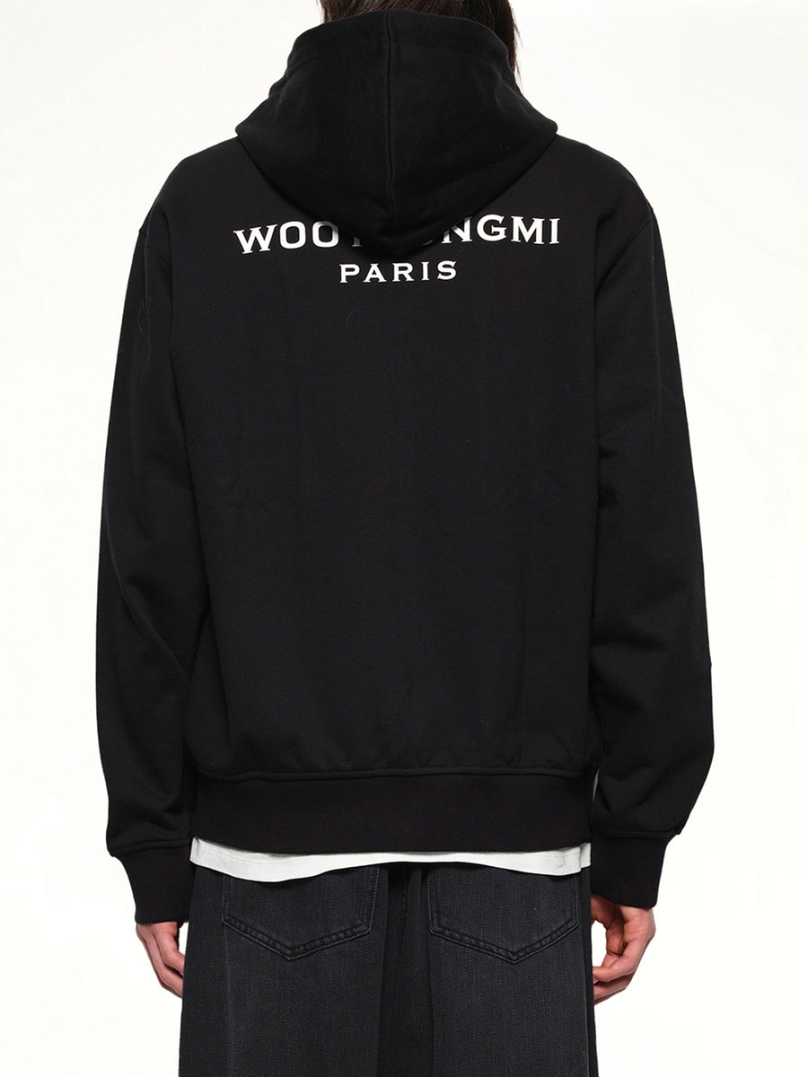 Zip Hoodie in Black