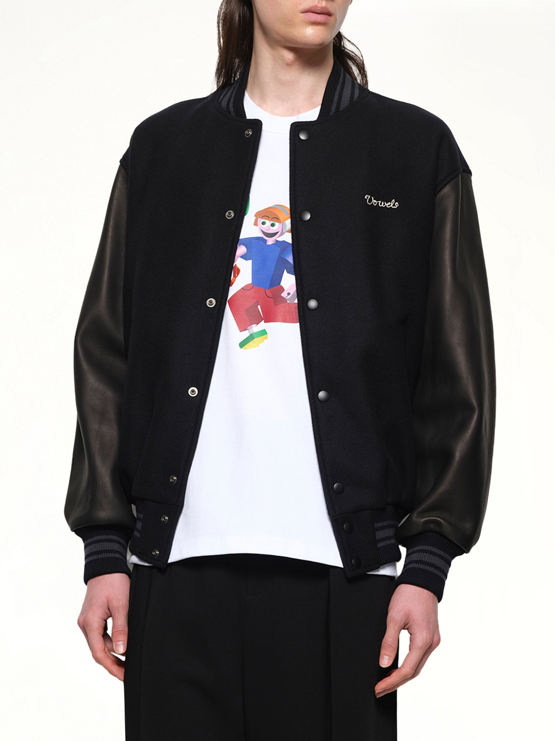 블랙 바시티 재킷